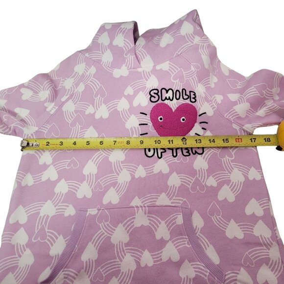 Spotted Zebra Girls Hooded Sweatshirt Dress Smile Often Stitched Purple Size XL - Picture 12 of 12